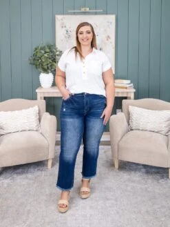 Zenana High Rise Straight Raw Hem Cropped Denim Pants | 0-18 -Women Clothing Shop 72527820bd638f28aff70e0df7076f48