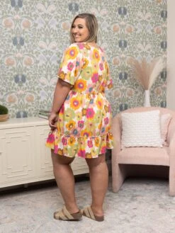 Floral Print V-Neck Dress | S - 3XL -Women Clothing Shop 72bf687917dbe2131f36142682476974 1