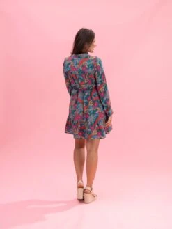 Floral Frilled V Neck Puff Sleeve Ruffled Shirt Dress | S-XL -Women Clothing Shop 72fcd6b35501c5fd7e852c3a6d251418