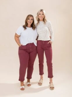 Judy Blue High Waist Aurora Weekender Garment Dyed Cuffed Pant | 0-24