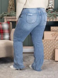 Risen Tummy Control High Rise Straight Distressed Jeans | 0-3X -Women Clothing Shop 738d920bcbe79433ddd53f99b869aabc