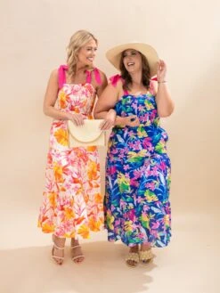 Smocked Tube Maxi Tiered Dress W/ Side Pockets & Contrast Shoulder Bow Ties | S-L -Women Clothing Shop 75e57e26264cec6e3d6ffc5088b5f449