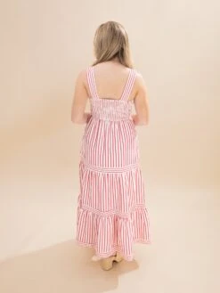 Sleeveless Side Pocket Striped Midi Dress | S-L Americana -Women Clothing Shop 765e4c17bd70ce8539be30fb17127fae