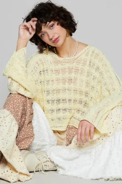 Round Neck Twisted Cable Knit Thin Sweater | S-L POL