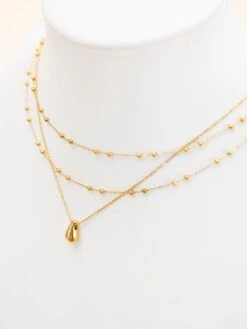 Stainless Steel Thin Layered With Gold Teardop Necklace -Women Clothing Shop 78431b2f94590251dc4b6ce8030c1134