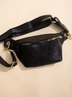 Zenana Vegan Leather Checkered Monogram Crossbody Bum Bag | -Women Clothing Shop 7886123666ea30f7e19f1466374ceee7