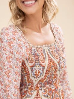 Long Sleeve Printed Midi Dress | S-L -Women Clothing Shop 7890b44285d49adf5e40aee64a458e59