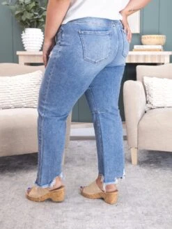 Risen High Rise Crop Straight Distressed Hem Jeans | 0 - 3X -Women Clothing Shop 79c6c2178c8868e92d6332fd7014a128