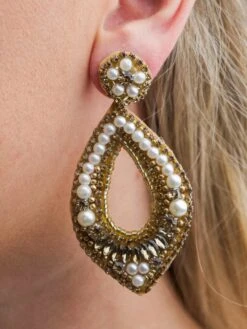 Lucy Gold Beaded Earrings*Final Sale*