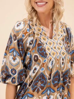 Mixed Abstract Print Collared Midi Dress | S-L -Women Clothing Shop 7afc2d2b555aa5ee4d161c07efd9742c