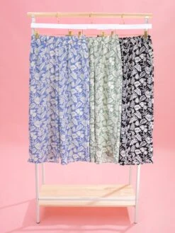 Leaf Linen Crop Pants With Pockets By DD Design | S - 3XL Pair W/ Sku62199