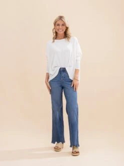 Judy Blue High Waist Tummy Control Chew Hem Destroy Wide Leg Jean | 0-24 -Women Clothing Shop 7b8a66c3b89277152b162b79b3c91819