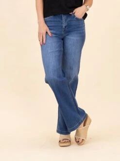 Mica Denim High Rise Wide Leg Jeans With Stretch | 0-15