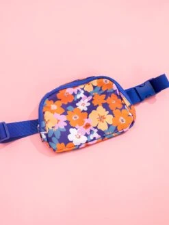 Flower Print Zipper Buckle Wide Strap Sling Bag | *Final Sale*