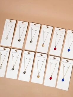 Teardrop Stone Pendant Necklace*Final Sale*