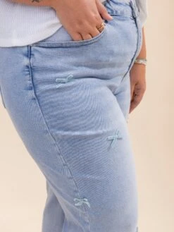 Risen High Rise Crop Barrel Jeans With Ribbon Detail | 0-3XL -Women Clothing Shop 7d61f79c78c9a5d1662c55c13fa47eea