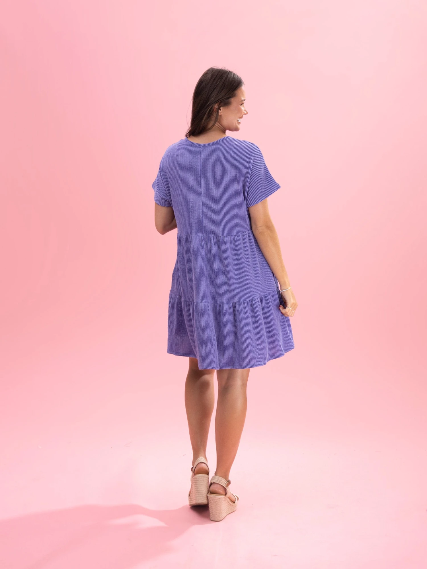 Raised Rib Tiered V Neck Dress By DD Design | S-3XL 7 Raised Rib Tiered V Neck Dress By DD Design | S-3XL - Image 7