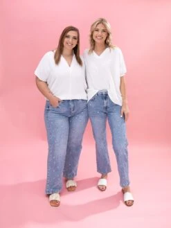 Saige Denim High Rise Dad Jeans W/ 1/2" Clean Hem | 1-15