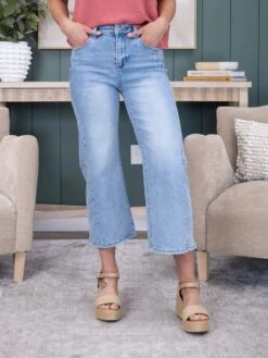 Risen High Rise Crop Wide Leg Seamed Detail Jean | 0-3X -Women Clothing Shop 8070d548782df2452c023153ea33174b