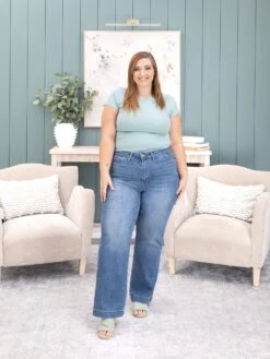 Judy Blue High Waist Contrast Thread Straight Jean | 0-20 -Women Clothing Shop 80a1ff35e7df16b1916e49914712e276