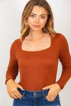 Long Sleeve Square Neck Bodysuit *Final Sale*