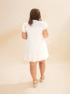 Ruffled Sleeve Stripe Textured Woven Dress | S-L Special Occasion -Women Clothing Shop 81b4b2cfe281d95b7b29e45323be3fe4