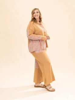 Mixed Print Mineral Washed Wide Leg Pants | S-L Pair W/ Sku63795 -Women Clothing Shop 83201ecb7246cff5fc01b213300fcdf8