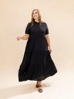 Short Sleeve Ruffle Tiered Maxi Dress | S-L -Women Clothing Shop 835a03e37db8655a6fee4fb797a3d399