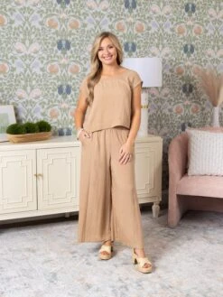 Woven Wide Leg Pull On Pants | S - L Set W/ Sku53166 -Women Clothing Shop 84fbeb6bd5abb24127bf8a66530d1741