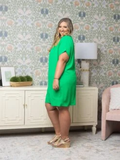 Airflow Solid Color Split Neck Shift Dress | S-3X -Women Clothing Shop 85582dd6e8ba6f142f0a8c6d7b99222b