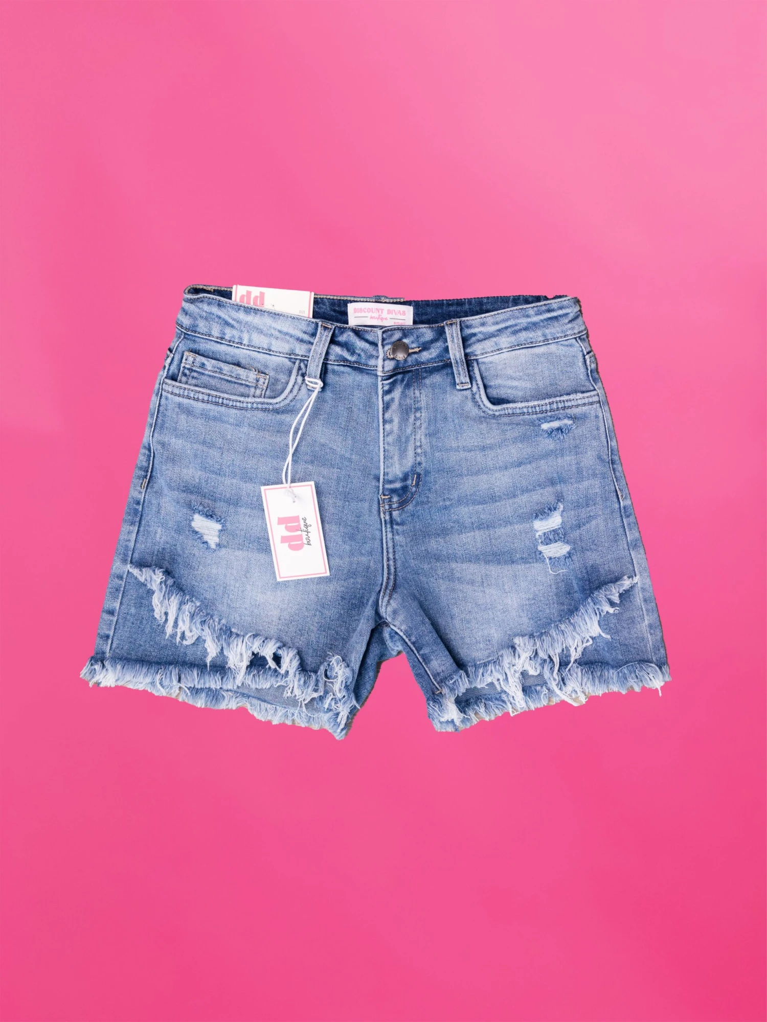 Diva Denim High Rise Tulip Fray Hem Short| S-3XL 9 Diva Denim High Rise Tulip Fray Hem Short| S-3XL - Image 9