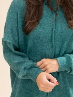 Zenana Luxe Hacci Oversized Exposed Seam Drop Shoulder Sweater | S/M - 3X -Women Clothing Shop 86f0dc284a1d38226ce9e13af7f705bc