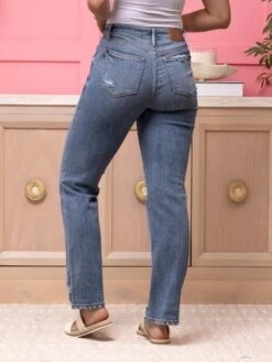 Judy Blue High Waist Straight Jean With Heavy Destruction | 0 - 24 -Women Clothing Shop 870d5aa529f391585ad4963b9875ec89