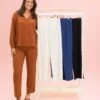 Golden Rib Elastic Waist Pants W/ Pockets By DD Design | S-3XL Pair W/ Sku64074