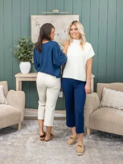 DIVA STRETCH 27" High Rise Wide Leg Stretch Crop (Neutrals) By DD Design - New | XXS-3X -Women Clothing Shop 87378a99bc59a4f185b1fe7a294679fc