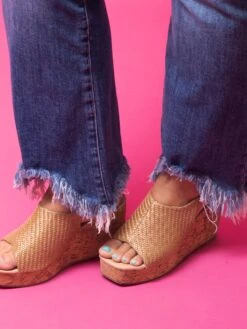 Risen High Rise Bootcut Shark Bite Ankle Jeans - Medium Wash | 0-3X -Women Clothing Shop 87fc737f9043b5f0b04551ddf1eeddac