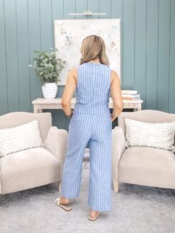 Striped High Waist Linen Pants | S-LPair W/ Sku60631 -Women Clothing Shop 882b4caaae73bcff4931227aecdb7d62