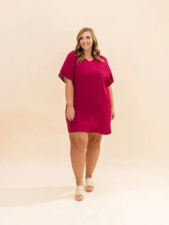 Zenana Airflow V-Neck Shirt Dress W/ Pockets | S-3XL -Women Clothing Shop 8a4bb55f21b7c73e7715ac50a40addb6