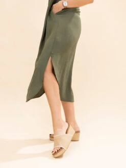 Airflow V Neck Placket W/ Front Pleat Maxi Dress W/ Pockets | S-3X -Women Clothing Shop 8a99bdf1c7030411393c47187a97456a