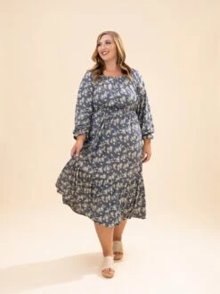 Knit Floral Long Sleeve Dress | S-XL -Women Clothing Shop 8a9fa006bb562847dd78a6cd41ba7247