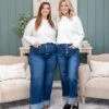 Risen High Rise Ankle Wide Leg Button Down Cuffed Jeans | 0 - 3X