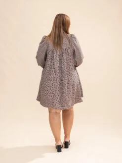 Long Sleeve Animal Print Button Detail Dress | S-L -Women Clothing Shop 8c79dcd736e3b85e783c12d60e40d1b6