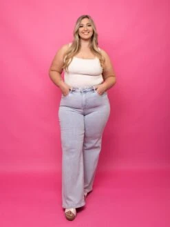 Risen High Rise 90's Wide Leg Jean- Light Wash | 1 - 3X -Women Clothing Shop 8cbcf266cc52bf0d4e5a3a28ca8587df