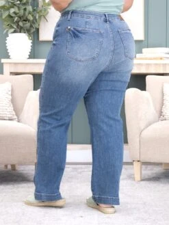 Judy Blue High Waist Contrast Thread Straight Jean | 0-20 -Women Clothing Shop 8d77cb86d740c881b370b4a201c8bd65