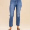 Risen Tummy Control High Rise Crop Straight Leg Jeans | 0-3XL