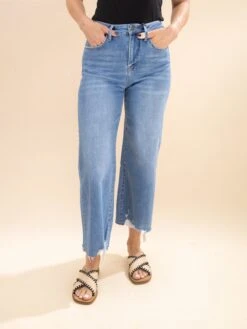 Mica Denim High Rise Wide Crop Frayed Hem Jeans | 0-15 -Women Clothing Shop 8f91cfb92e01135d42d506846c1381af