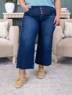 Risen High Rise Crop Wide Button Up Jean | 0-3X -Women Clothing Shop 8fd501f112e59bb01605584cd287b05e