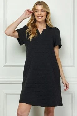 Quilted Collared Dress | S - 3XL See And Be Seen -Women Clothing Shop 90f46a382b38300bde33eba26ea231c7