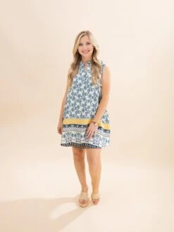 Flower Border Print Sleeveless Dress | S-L *Final Sale* -Women Clothing Shop 911b5972628c3821c0460798d72b86da