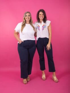 Risen High Rise Ankle Flare Patch Pocket Jeans | 0 - 3X